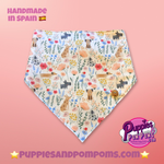 Floral Dogs Bandana - Snap On