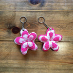 Handmade Flower Keyring - Pink