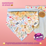 Floral Dogs Bandana - Snap On