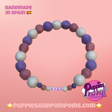 Personalised Pom Pom Dog Collar - PRINCESS - Pink, Lavender & White