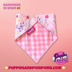 Spring Bunnies Pink Vichy Dog Bandana