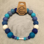 Personalised Pom Pom Dog Collar - Blue