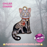 Halloween Skeleton Black Cat Charm