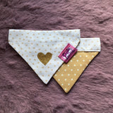 White / Latte Love Hearts Dog Bandana