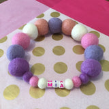 Lavender & Pinks - Personalised Pom Pom Dog Collar - As seen in Vogue