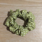 Green Small Polka Dot Scrunchie
