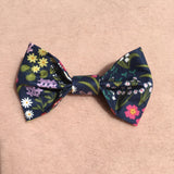 Dog Bow Tie Spring Forest Navy