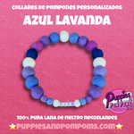 Personalised Pom Pom Dog Collar - Lavender Blue