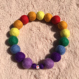 Personalised Pom Pom Dog Collar - Rainbow