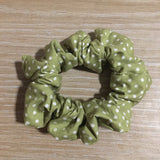 Green Small Polka Dot Scrunchie