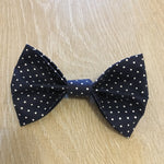 Navy Tiny Polka Dots Bow