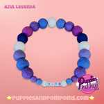 Personalised Pom Pom Dog Collar - Lavender Blue